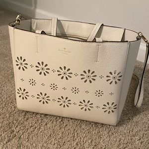 White floral Kate Spade mini tote